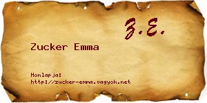 Zucker Emma névjegykártya